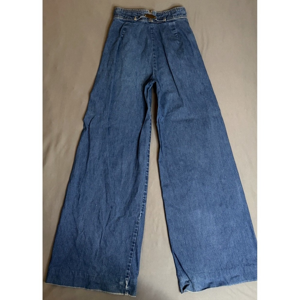 VTG 70s Levi's‎ Flared Jeans Womens 24 Back Buckle Talon Bell Bottom High Rise - Picture 13 of 16